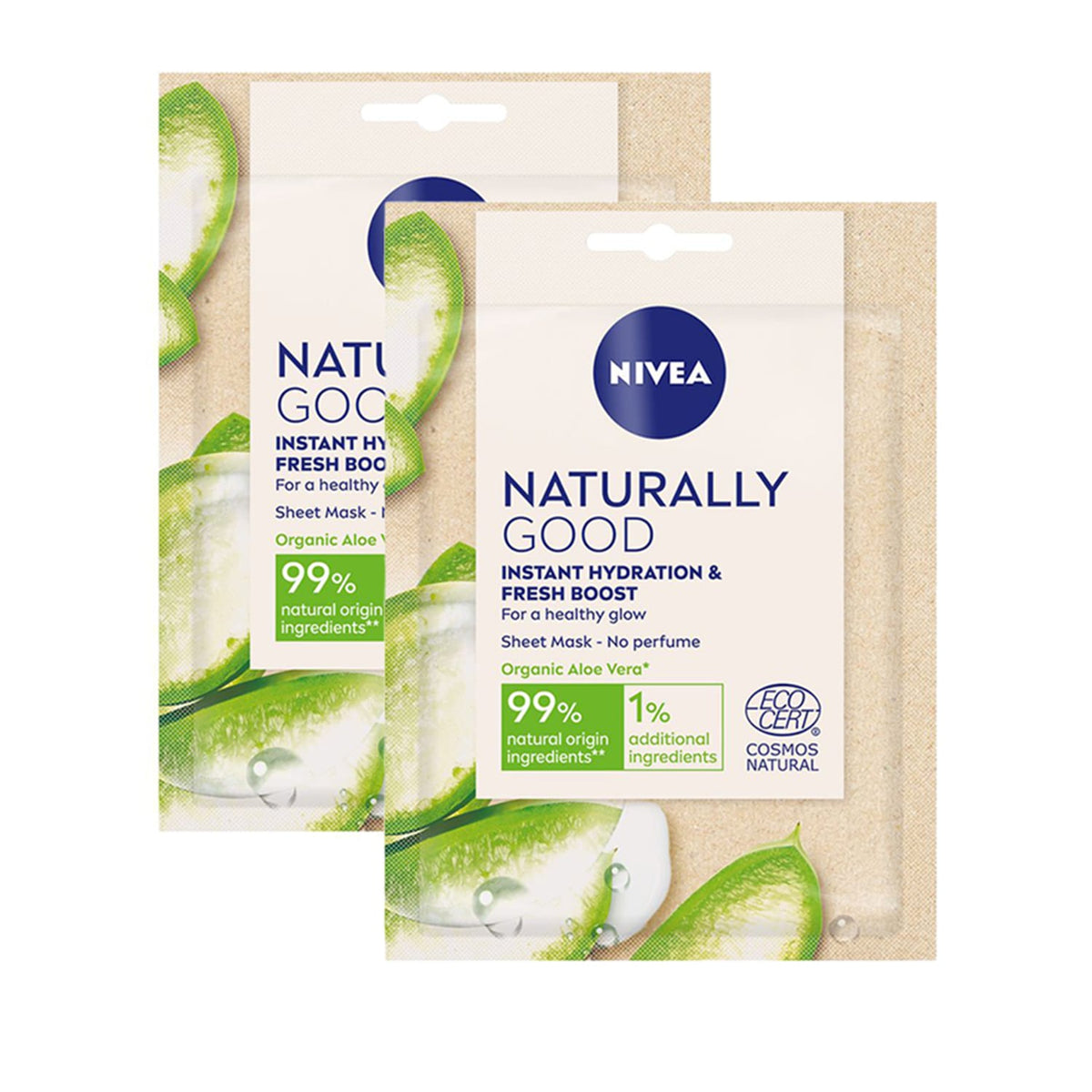 Nivea Naturally Good Aloe Vera Sheet Mask x2