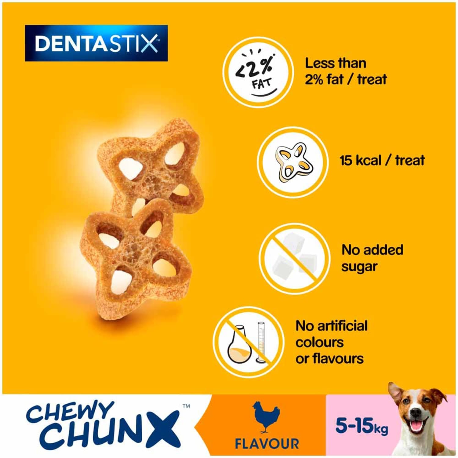Pedigree Dentastix Chewy Chunx Mini Dog Treat Chicken Flavour 68g x5, product image 4